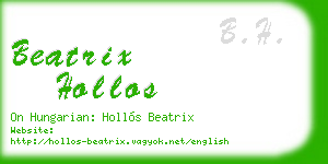 beatrix hollos business card